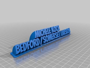 michele nombre de la placa oficina personalizado 3d print model - Mito3D