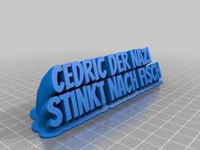 meine angepasste geschwungene 2-Typenschild Zeile text office 3d print model - Mito3D