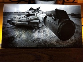 2 tanques de challenger lithophane 2d art la libertad arma fuego el led luz noche guerra 3d print model - Mito3D