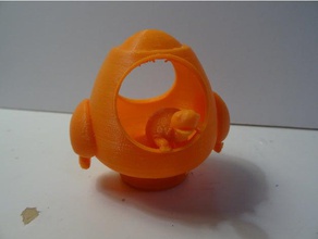 espositore da banco tartaruga razzo modelli desktop giocattolo scrivania modello di rocketship 3d print model - Mito3D