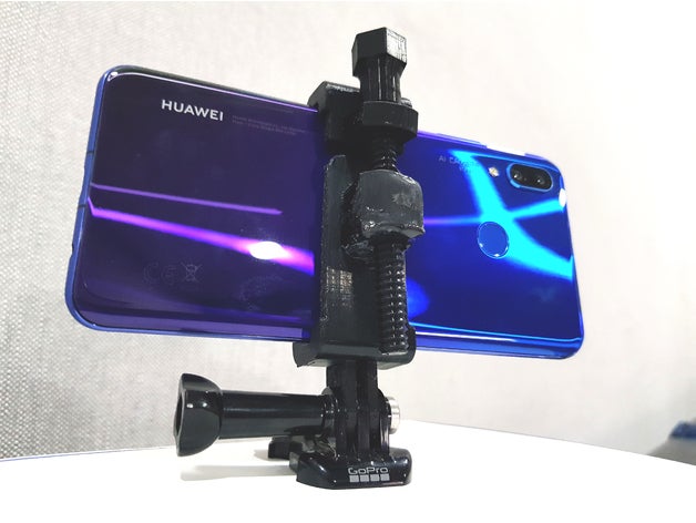 móvil tripot diy montaje de la cámara gopro huawei teléfono samsung galaxy trípode 3D print model - Mito3D