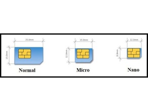 adaptador de cartões sim 3d impressão célula telefone celular celulares chip 3d print model - Mito3D