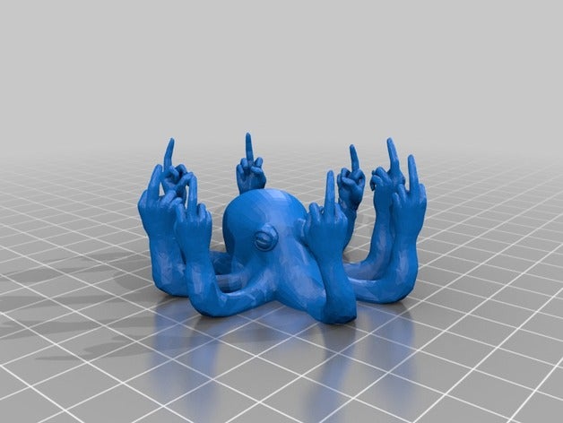 fucktopus remixed all 8 hands decor 3D print model - Mito3D