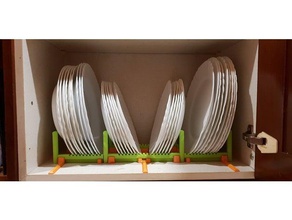 dinner plate holder modular kitchen dining dinnerware plates rack stand 3d print model - Mito3D