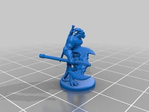 dragonborn barbarian miniature toy game accessories 3dprintable dungeons dragons tabletop 3d print model - Mito3D