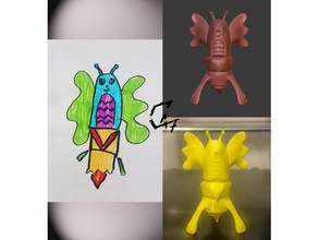 kid world figurine 2 toy game accessories alien c47 drawing rocket wings 3d print model - Mito3D