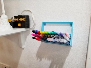 pencil pen marker tool holder wall mount organization exacto knife organizer sharpie 3d print model - Mito3D