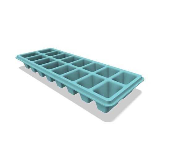 ice tray kitchen dining freezer icecube cube holder rack plastic 3D print model - Mito3D