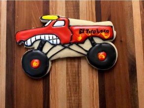 el toro loco monster jam cortador de galletas alimentos beber 3d print model - Mito3D
