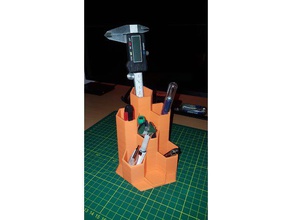 Sechskant-Schreibtisch tool holderstand - Organisation Schreibtisch-Halter hand-Werkzeuge nicrombious stand 3d print model - Mito3D