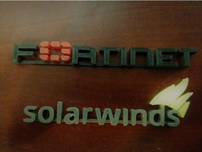 tech logos fortinet solarwinds vyos windows art fortigate microsoft la mise en réseau étiquette 3d print model - Mito3D