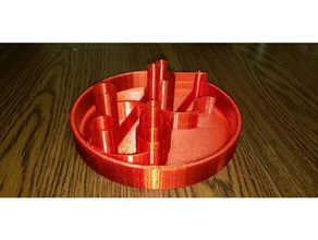 geométricas cilindros de torres 3d impressão resumo presente aniversário círculos prato médico dr rock 3d print model - Mito3D