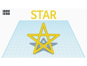 1 ° giorno 1cad stelle arredamento 1day1cad cool facile in miniatura bello forma stella tinkercad tutorial 3d print model - Mito3D