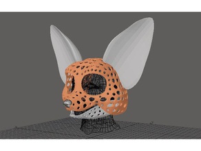 fursuit- puppet-head base version 67 fennec costume animal anthro anthropomorphic fox fennek furry rug mask pawpet skull 3d print model - Mito3D