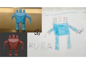 enfant du monde de la figurine 3 modèle des robots c47 dessin 3d print model - Mito3D