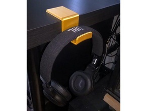headphone rest ikea linnmon tabletop audio cooling fan hanger hook stand 3d print model - Mito3D