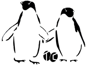 pinguino stencil 2d art animale uccello 3d print model - Mito3D