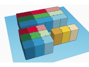 modular desktop organizer building blocks tool holders boxes desk pencil holder 3d print model - Mito3D
