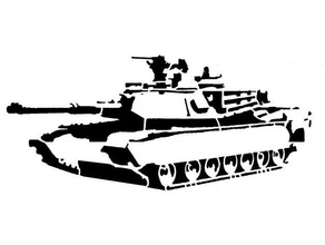 tank şablon 2d sanat askeri 3d print model - Mito3D
