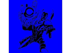 mavi beetle kalıp 2d sanat dc comics kahraman 3d print model - Mito3D