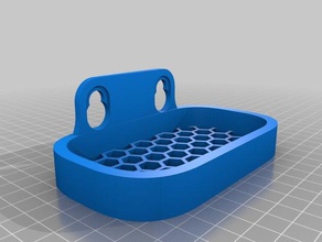 remixed higher wall soap dish suction cup mount parametric bathroom 3d print model - Mito3D
