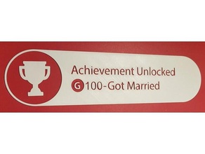wedding achievement fun other unlocked engagement ring funny gamer just married marriage sign special day xbox one 3d print model - Mito3D