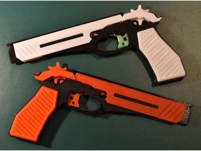 fixed six shooter rubber band gun toys games 3d print model - Mito3D