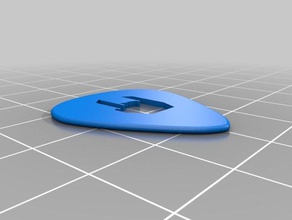 palheta de metal mediador música 3d print model - Mito3D