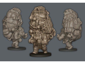 dwarf travelling merchant people character dnd dungeons dragons miniature rpg tabletop gaming 3d print model - Mito3D