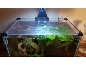 small aquarium corner lid support pets fishtank fish tank 3d print model - Mito3D