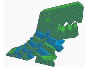 flexi rex remix hayvanlar mafsallı dino dinozor çift renk alanında ekstruzyon esnek polymathic baskı yer oyuncak iki tyrannosaurus 3d print model - Mito3D