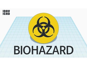 1 ° giorno 1cad rischio biologico i segni loghi 1day1cad biohazard logo attenzione arredamento la decorazione il design di avviso cartello avvertimento 3d print model - Mito3D