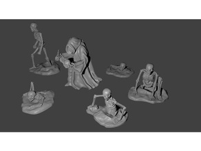 necromancer skeleton miniatures creatures boardgame dnd mini evil fantasy kings war model tabeltop undead wargame warhammer 3d print model - Mito3D