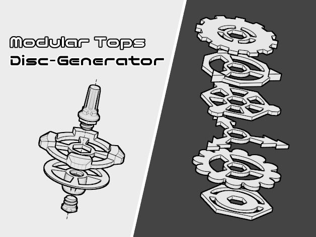 modular tapas de disco generador la ingeniería bdsm cdb crashdebug personalizable masturbación ayuda nsfw spinning trompo 3D print model - Mito3D