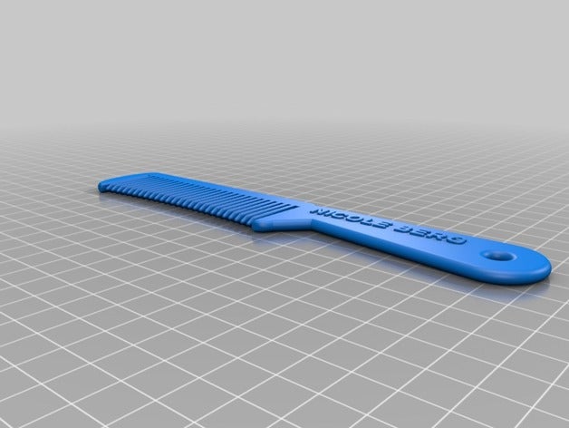 il mio personalizzato ergonomica pettine per capelli di nicole berg casa 3D print model - Mito3D