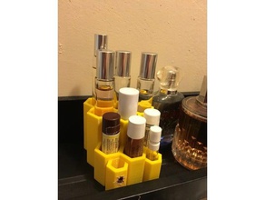 nid d'abeille parfum chapstick stand la salle de bains accessoires organisateur le titulaire openscad organisation 3d print model - Mito3D