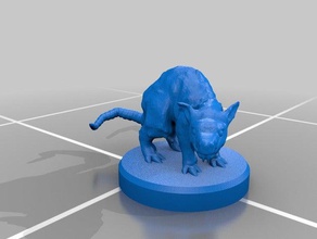 giant rat miniature toy game accessories 3dprintable dungeons dragons tabletop 3d print model - Mito3D