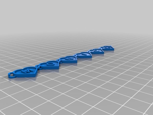 meu personalizados coração cadeia de texto rucker moda 3D print model - Mito3D