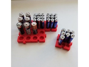 puzzle de la batterie l'organisateur l'organisation pile aaa support les batteries boîte le boîtier 3d print model - Mito3D