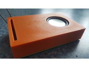 mini subwoofer kutusu 3d baskı 3watt 50mm amp diy flusneez turuncu küçük stereo 3d print model - Mito3D