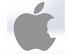 apple logo steve jobs face signs logos 3d print model - Mito3D
