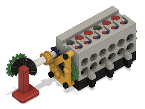 Marmor Ausübung von Maschinen-Teil 8-Kolben-Motor mechanisch ist - Spielzeug Automaten 3d print model - Mito3D