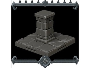 gothic city pillar tile join our monster miniature patreon buildings structures 3d print model - Mito3D
