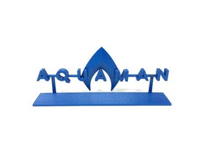 aquaman logo stand signs logos movie dc comics 3d print model - Mito3D