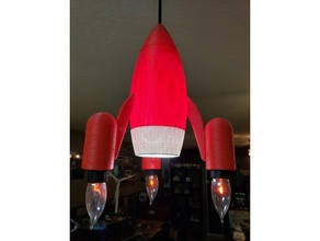 rocket flame lamp art led light space spaceship
