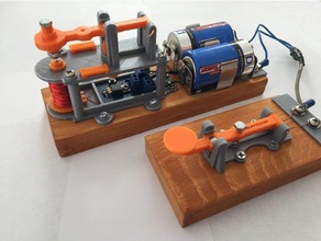 komplette telegraph-system engineering Strom - Elektronik lernen magnet makeredchallenge Physik retro science-Projekt scienceproject 3d print model - Mito3D