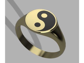yin yang anello 3d la stampa di base 3d print model - Mito3D