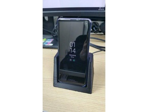 smartphone stand qi wireless charger galaxy s10 mobile samsung 3d print model - Mito3D