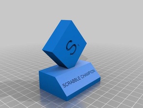 scrabble trophy hobby boardgame boardgames first place win 3d print model - Mito3D