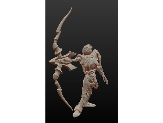 warforged arcano archer people 3dprintable character dnd dnd5e machine miniature pathfinder ranged robot rpg tabletop mesa de juego 3D print model - Mito3D